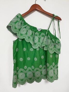 Crown & Ivy Green Embroidered Blouse